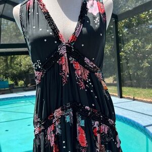 Free People Black Floral Dress